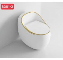 Bồn Cầu Trứng Trắng Viền Vàng