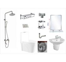 COMBO BỒN CẦU CAO CẤP TRẮNG 887