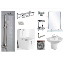 COMBO BỒN CẦU CAO CẤP  VUÔNG VIỀN  ĐEN 