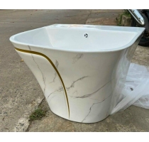 LAVABO LIỀN KHỐI  VIỀN VÀNG