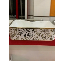 Lavabo Vuông lá Vàng