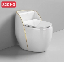 BỒN CẦU TRÒN TRẮNG VIỀN VÀNG SR B04