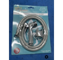 Vòi Xịt Vệ Sinh Tăng Áp Đầu Mạ Crome, Dây Nhựa Tán Inox 