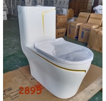 Bồn Cầu Trắng Viền Vàng C 2895