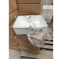 Chậu Lavabo Đặt Bàn Vuông Hoa Mai 2442