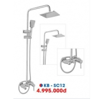 Sen Cây Vuông Nóng Lạnh Đồng Thau Mạ Crome KB-SC12