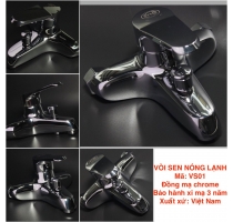 Củ Sen Tắm Nóng Lạnh Đồng Thau Mạ Crome VS01 + tay sen 03